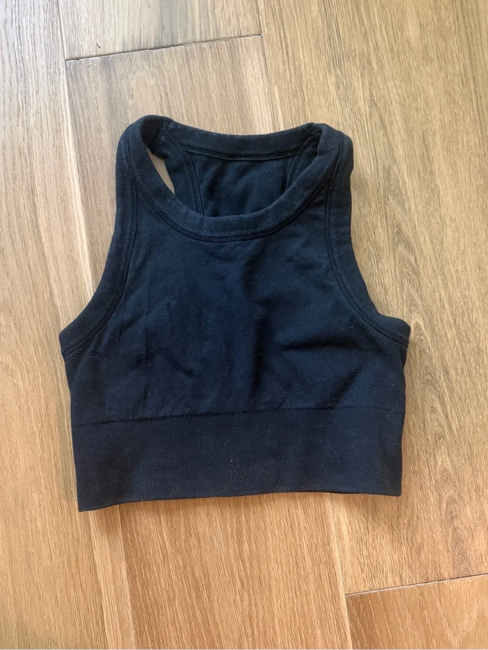 Alo Black Cropped Tank Top